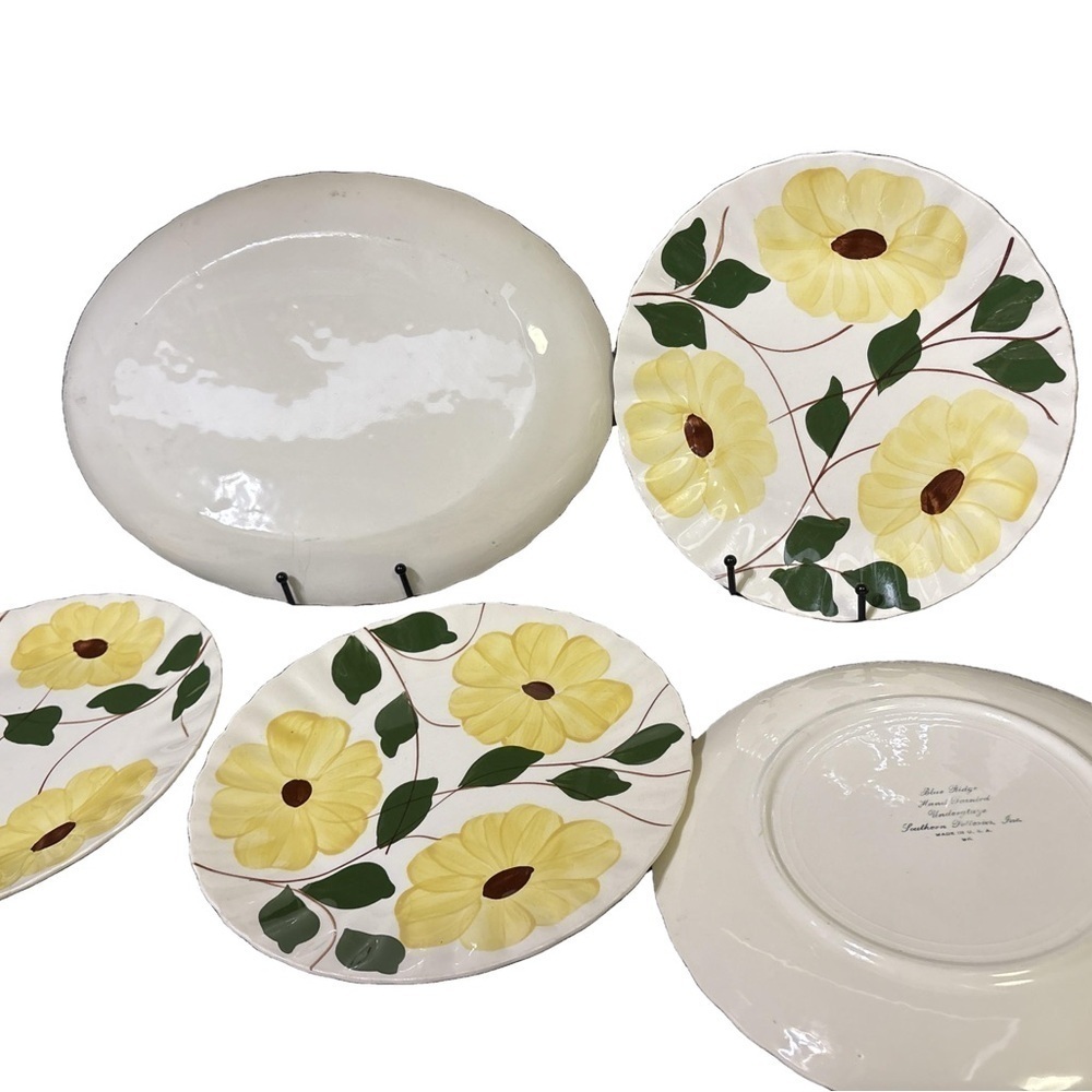 Vintage Blue Ridge Pottery serving platter & 4 plates - Picture 2 of 6